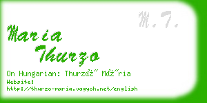 maria thurzo business card